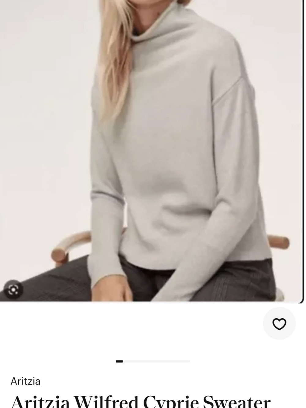 Wilfred Light Gray Turtleneck Sweater